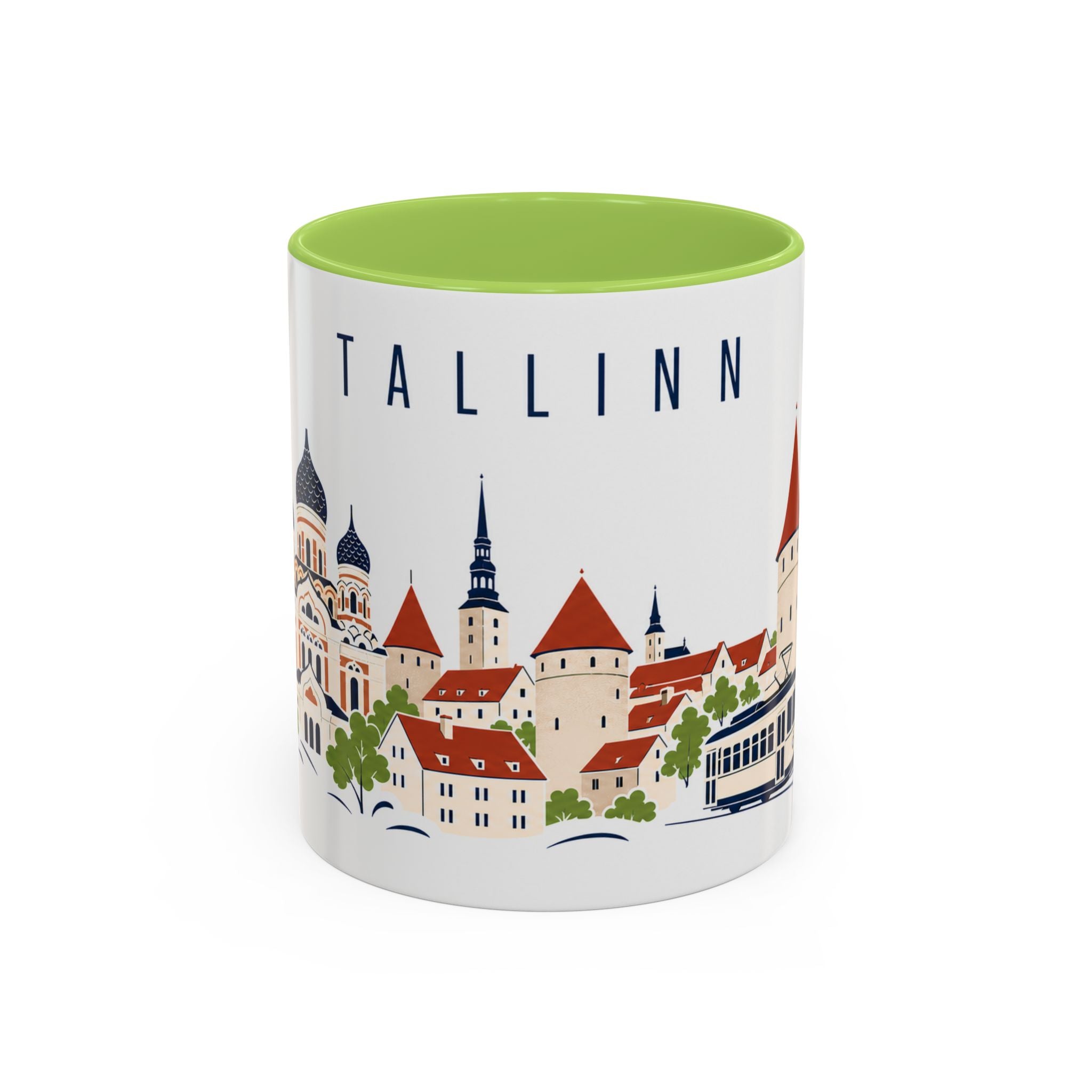 Tallinn Coffee Mug | Estonia Travel Souvenir | Porcelain Decal City Gift | 11oz 15oz Accent Mug