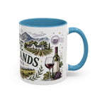 Cape Winelands Coffee Mug | Travel Destination Souvenir Gift | Accent Color Ceramic 11oz 15oz