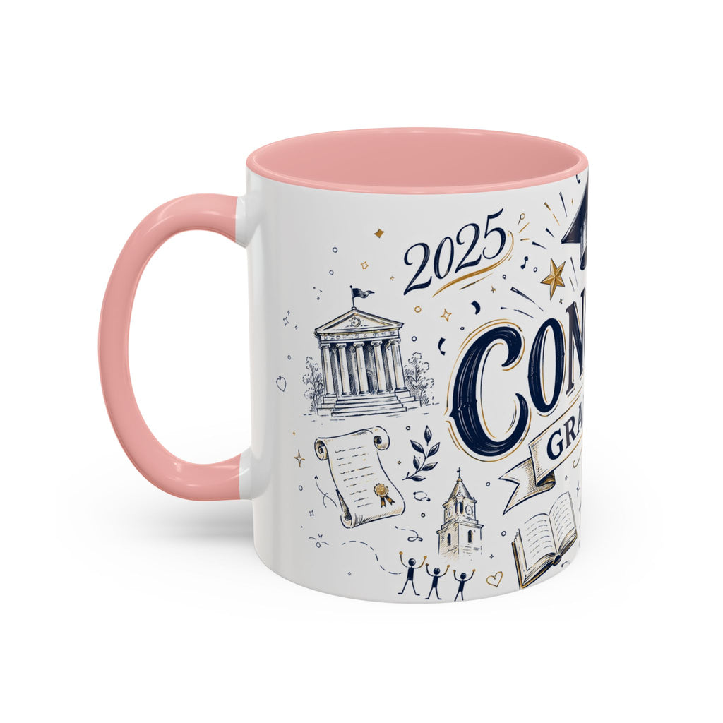 Congrats Graduate Coffee Mug | Class of 2026 Graduation Gift | Accent Color Ceramic 11oz 15oz