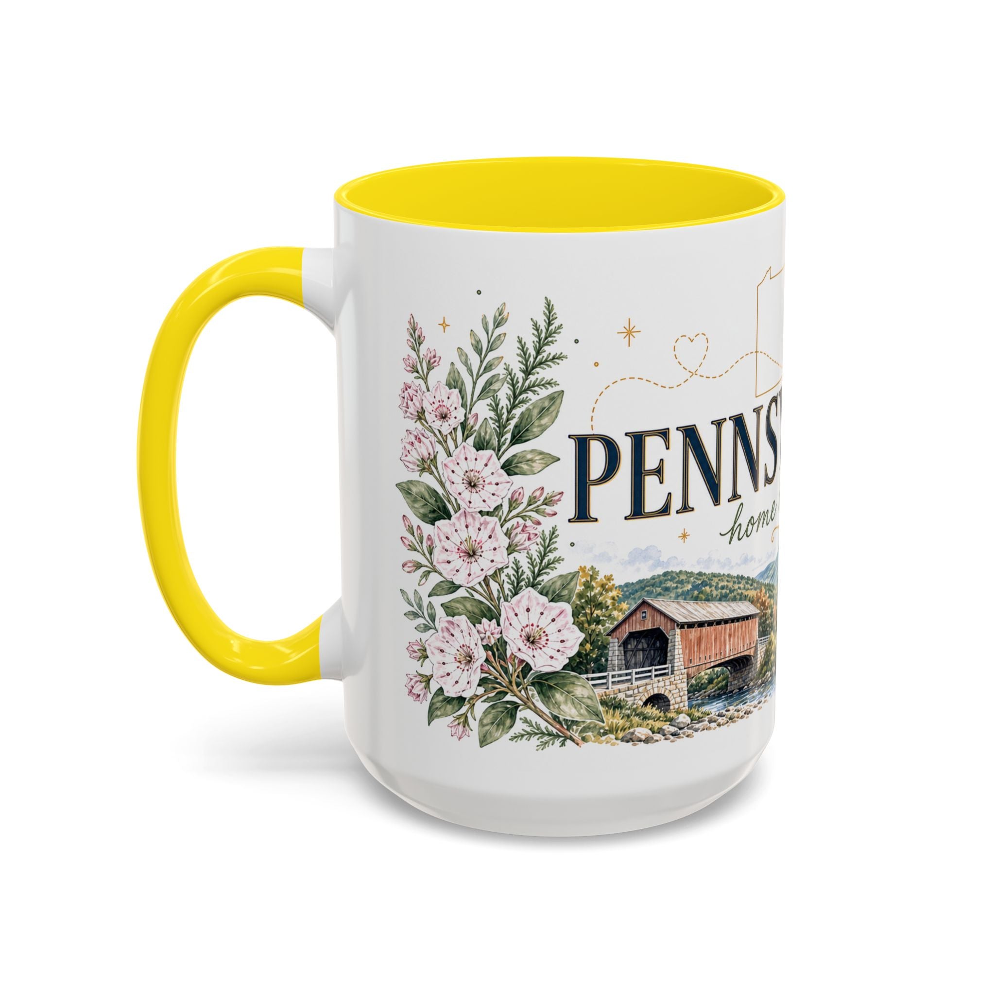 Pennsylvania Home State Mug | Moving Away Gift | Long Distance Friendship Coffee Cup | 11oz 15oz Accent Mug