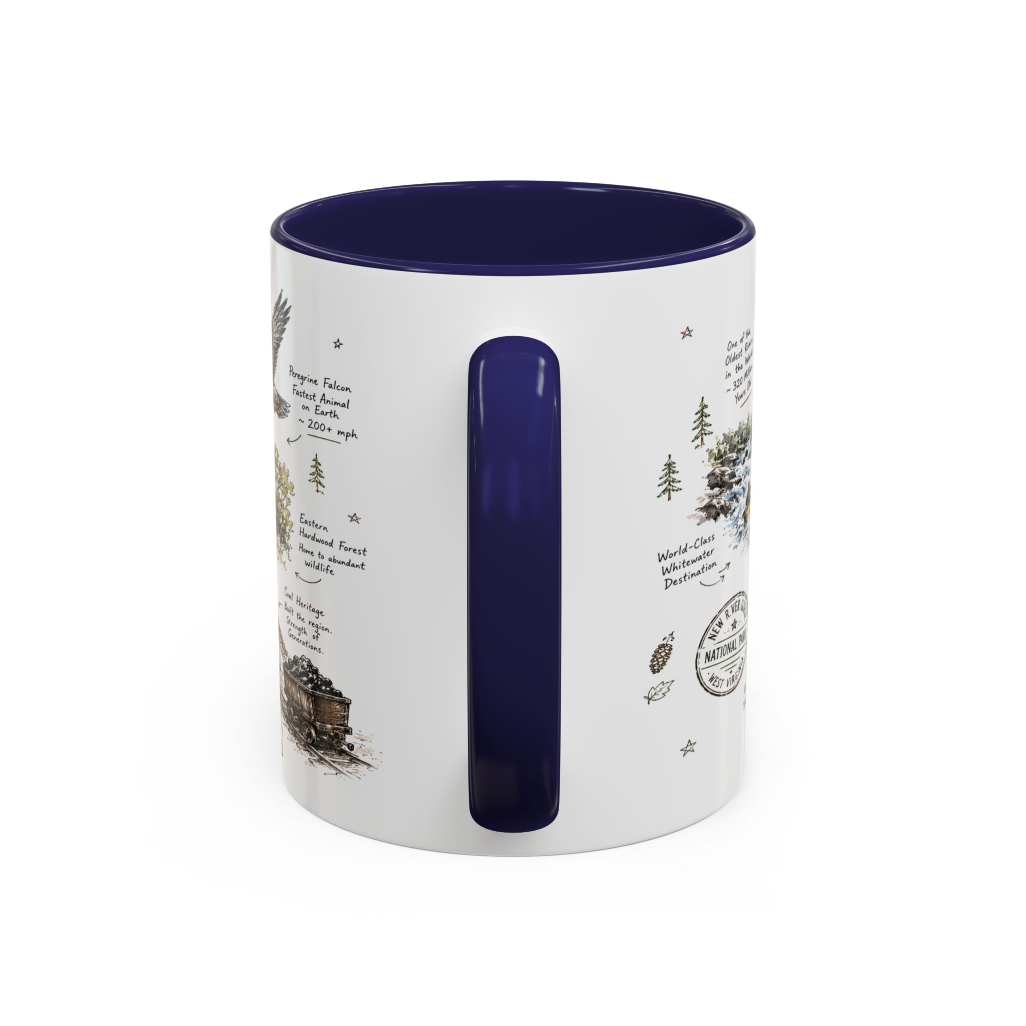 New River Gorge National Park Coffee Mug | West Virginia River Canyon Climbing Gift | Accent Color Ceramic 11oz 15oz