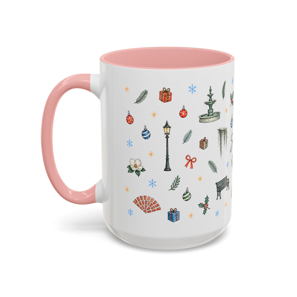 Savannah Christmas Mug | Watercolor City Souvenir, Travel Memories Cup