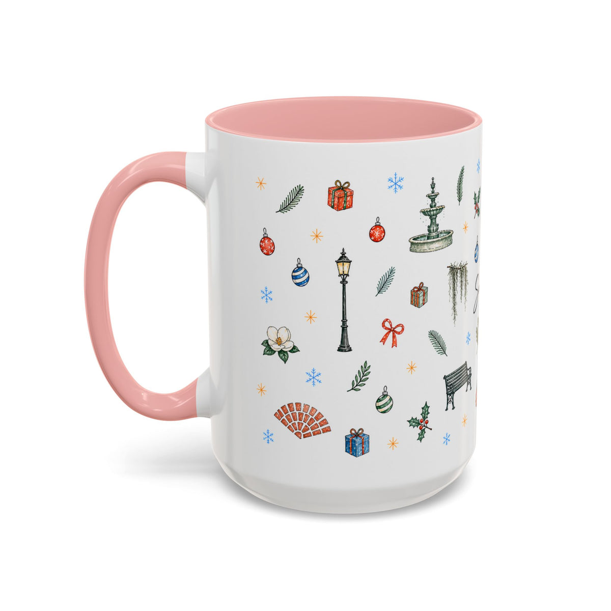 Savannah Christmas Mug | Watercolor City Souvenir, Travel Memories Cup