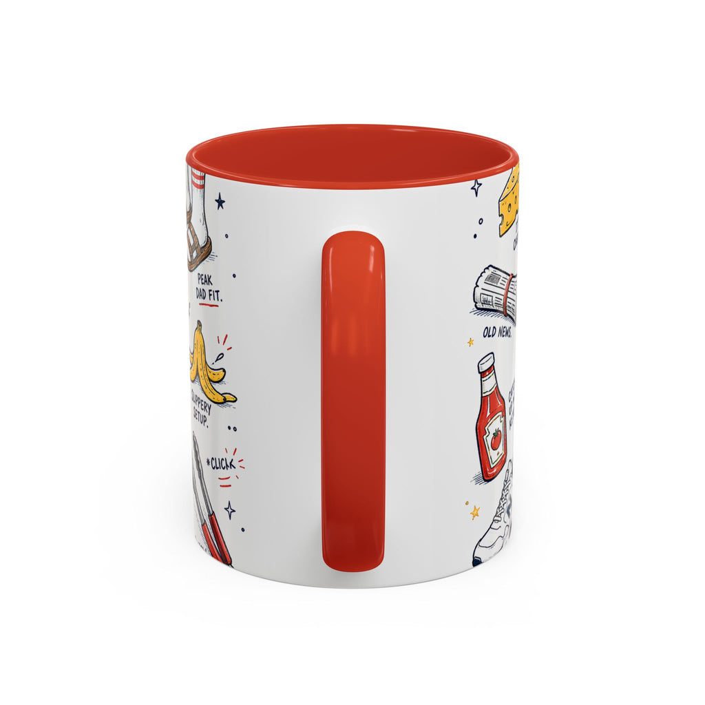 Dad Jokes Sorry Not Sorry Coffee Mug | Father's Day Gift for Dad | Accent Color Ceramic 11oz 15oz