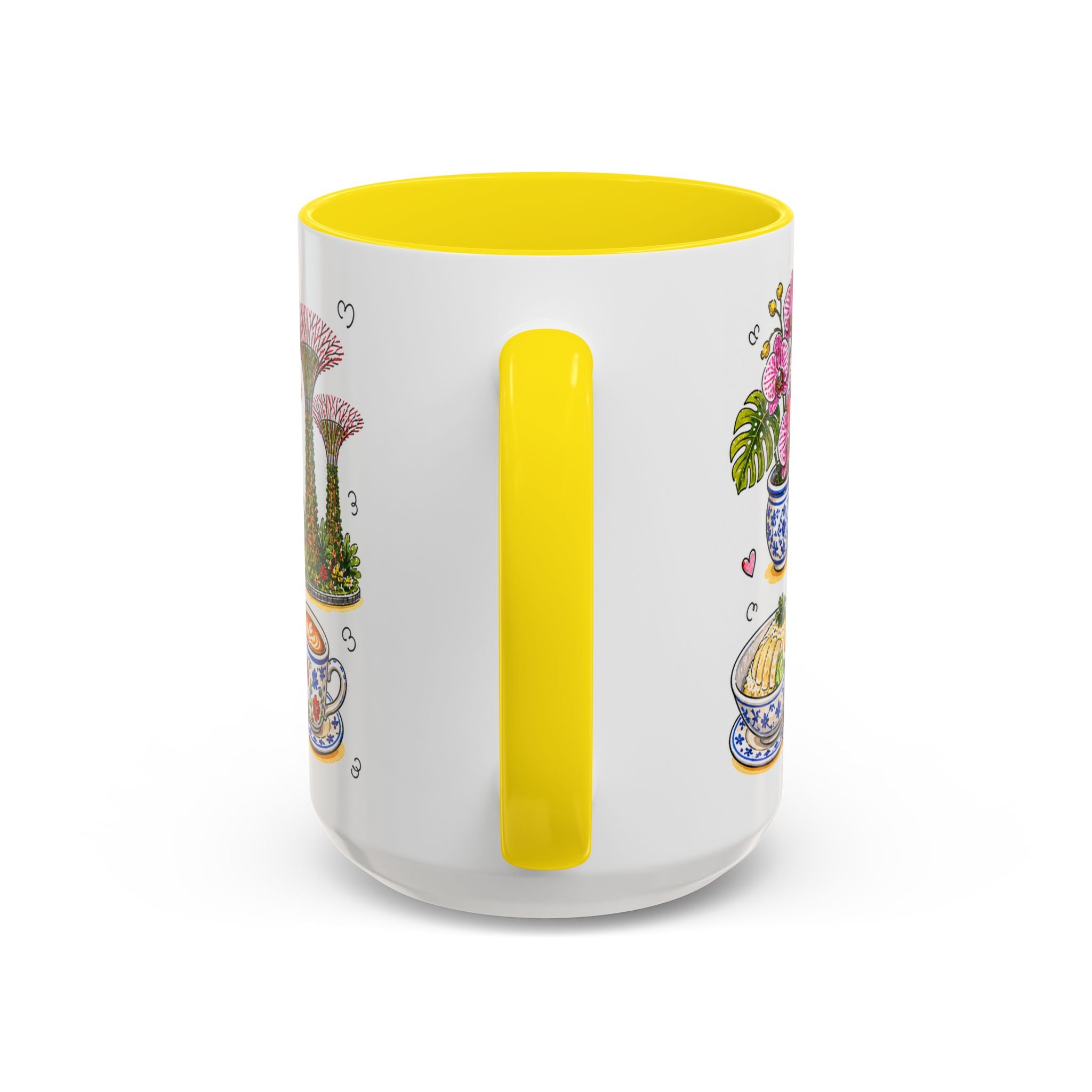 Singapore Illustrated Travel Mug | City Souvenir Accent Coffee Mug | 11oz 15oz Ceramic Cup