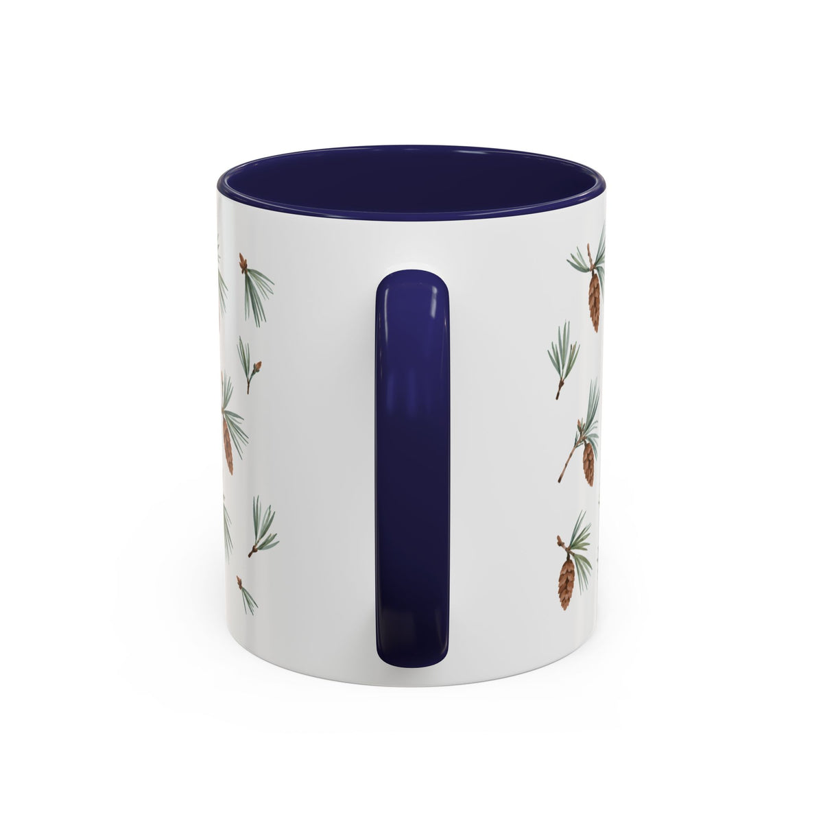 Maine White Pine Cone and Tassel Mug, State Flower Floral Coffee Cup, 11oz Botanical Gift
