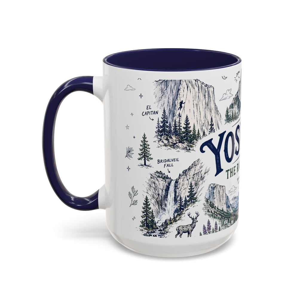 Yosemite National Park Coffee Mug | Hiking Camping Nature Gift | Accent Color Ceramic 11oz 15oz