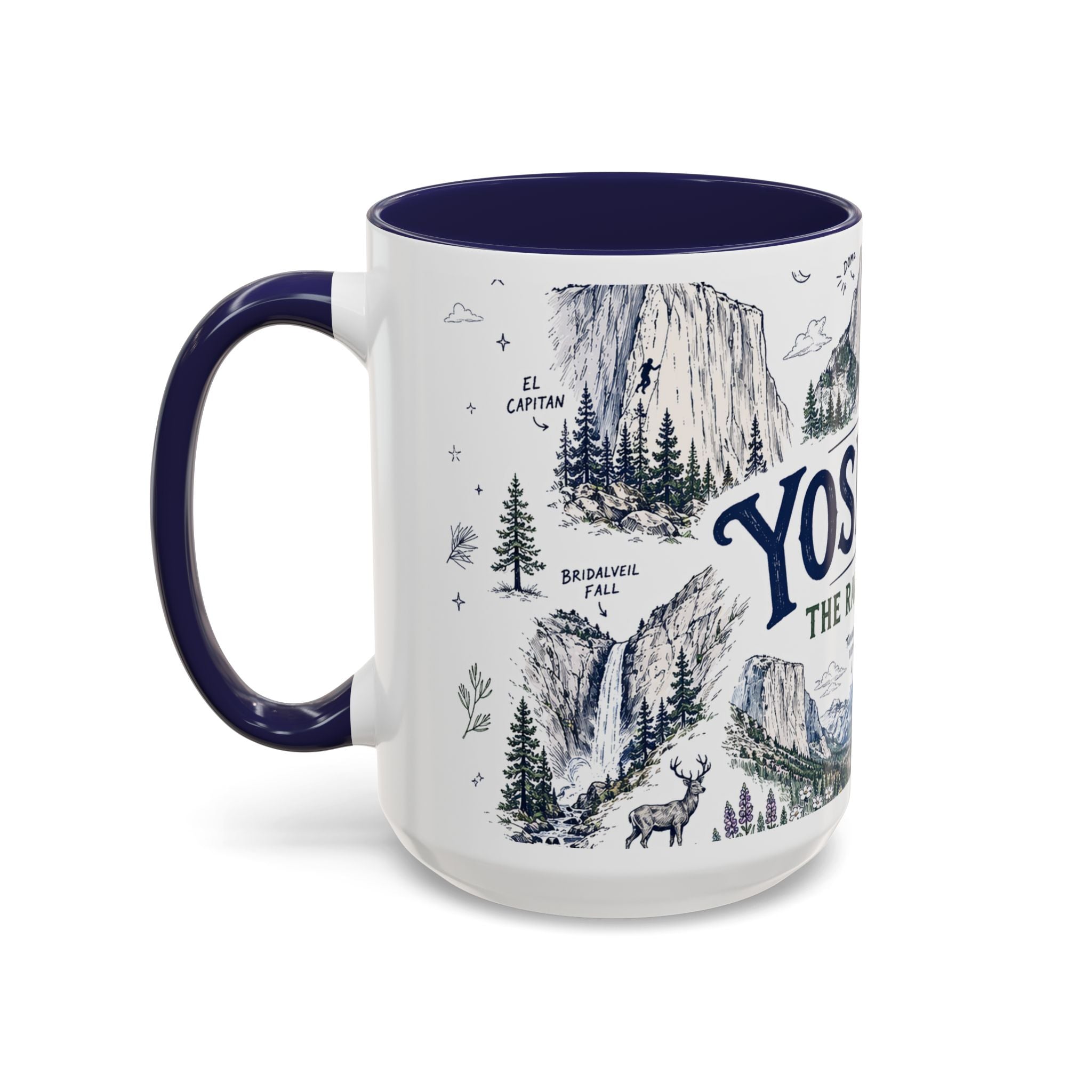 Yosemite National Park Coffee Mug | Hiking Camping Nature Gift | Accent Color Ceramic 11oz 15oz