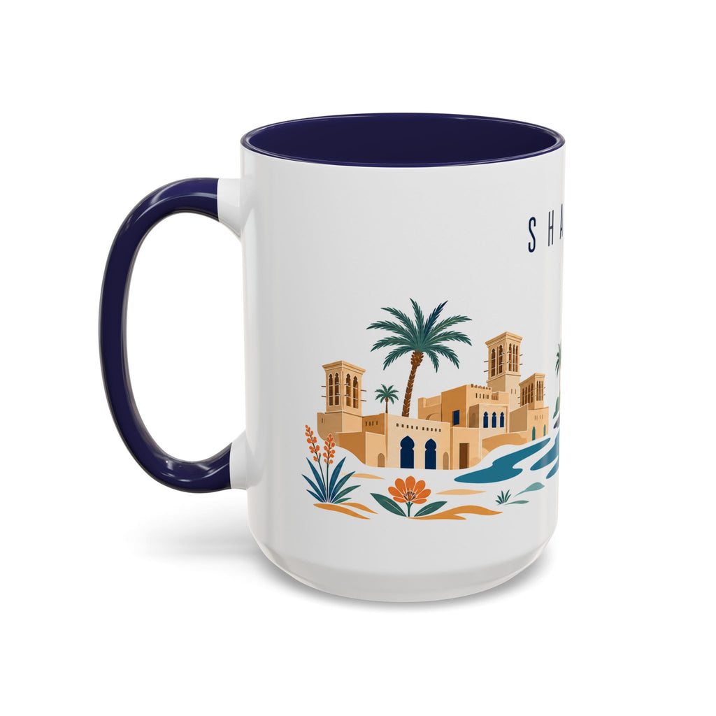 Sharjah Coffee Mug | United Arab Emirates Travel Souvenir | Porcelain Decal City Gift | 11oz 15oz Accent Mug