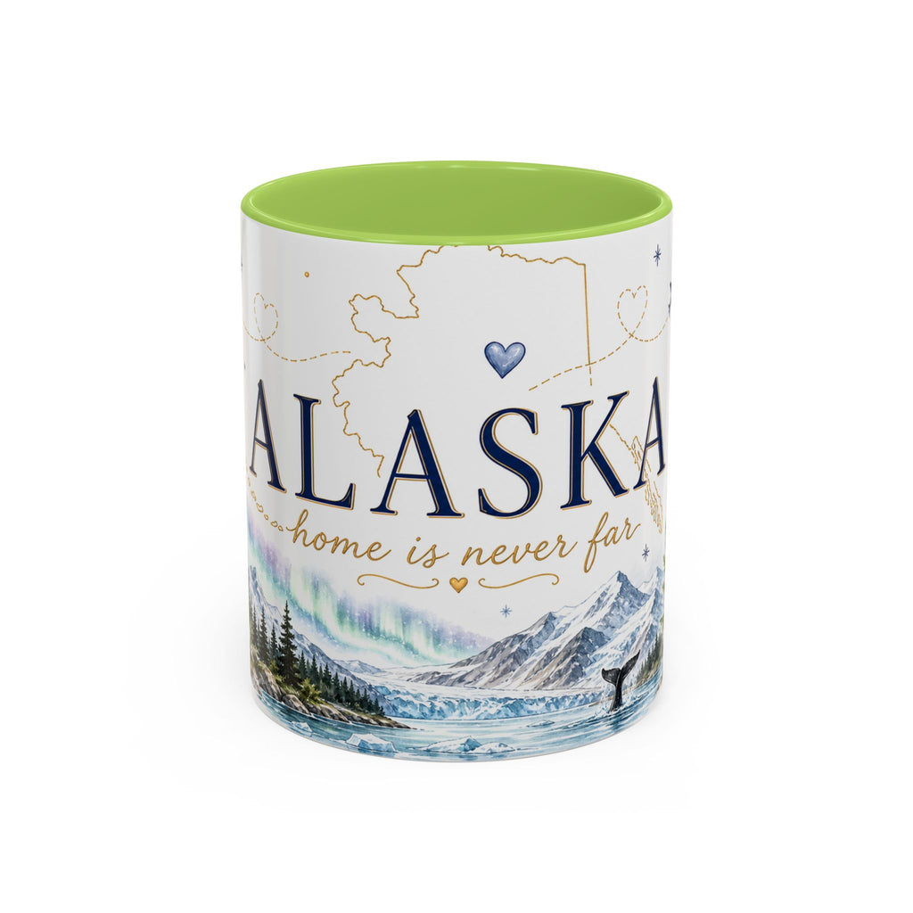 Alaska State Map Mug | Northern Lights, Mountains, Glaciers | Moving Away Gift