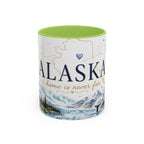 Alaska State Map Mug | Northern Lights, Mountains, Glaciers | Moving Away Gift