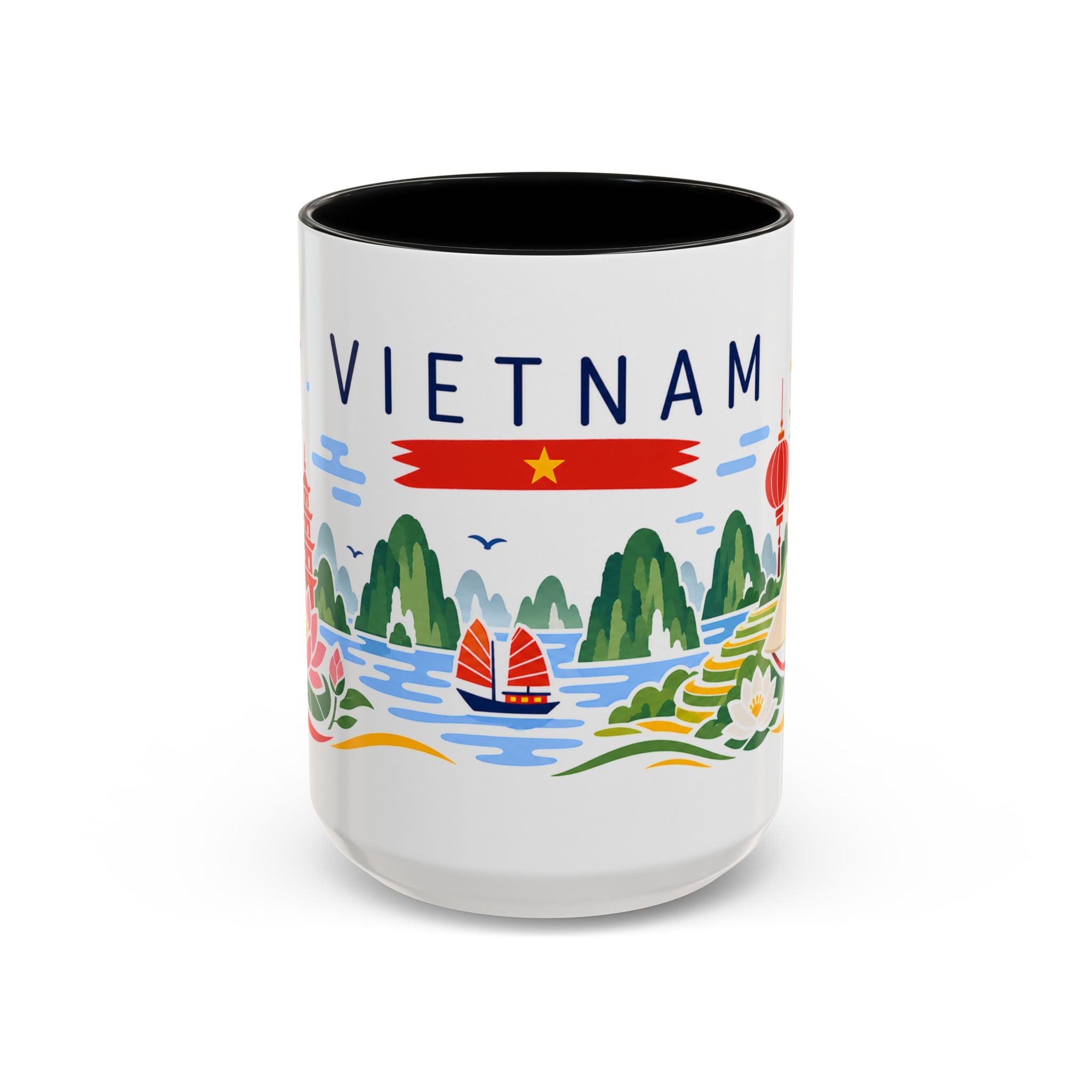 Vietnam Coffee Mug | Travel Souvenir Accent Mug | Country Gift Ceramic Cup 11oz 15oz