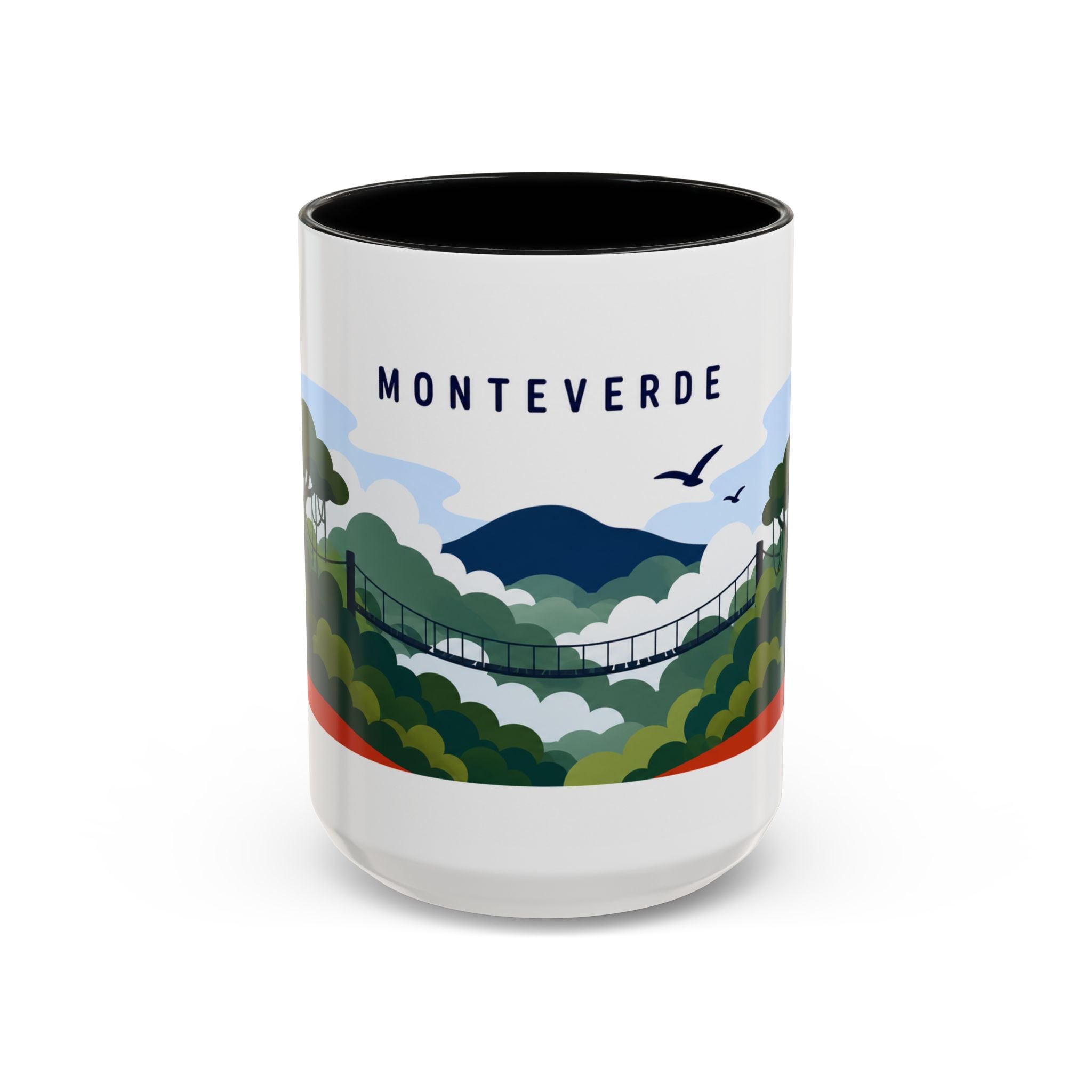 Monteverde Coffee Mug | Travel Destination Souvenir Gift | Accent Color Ceramic 11oz 15oz