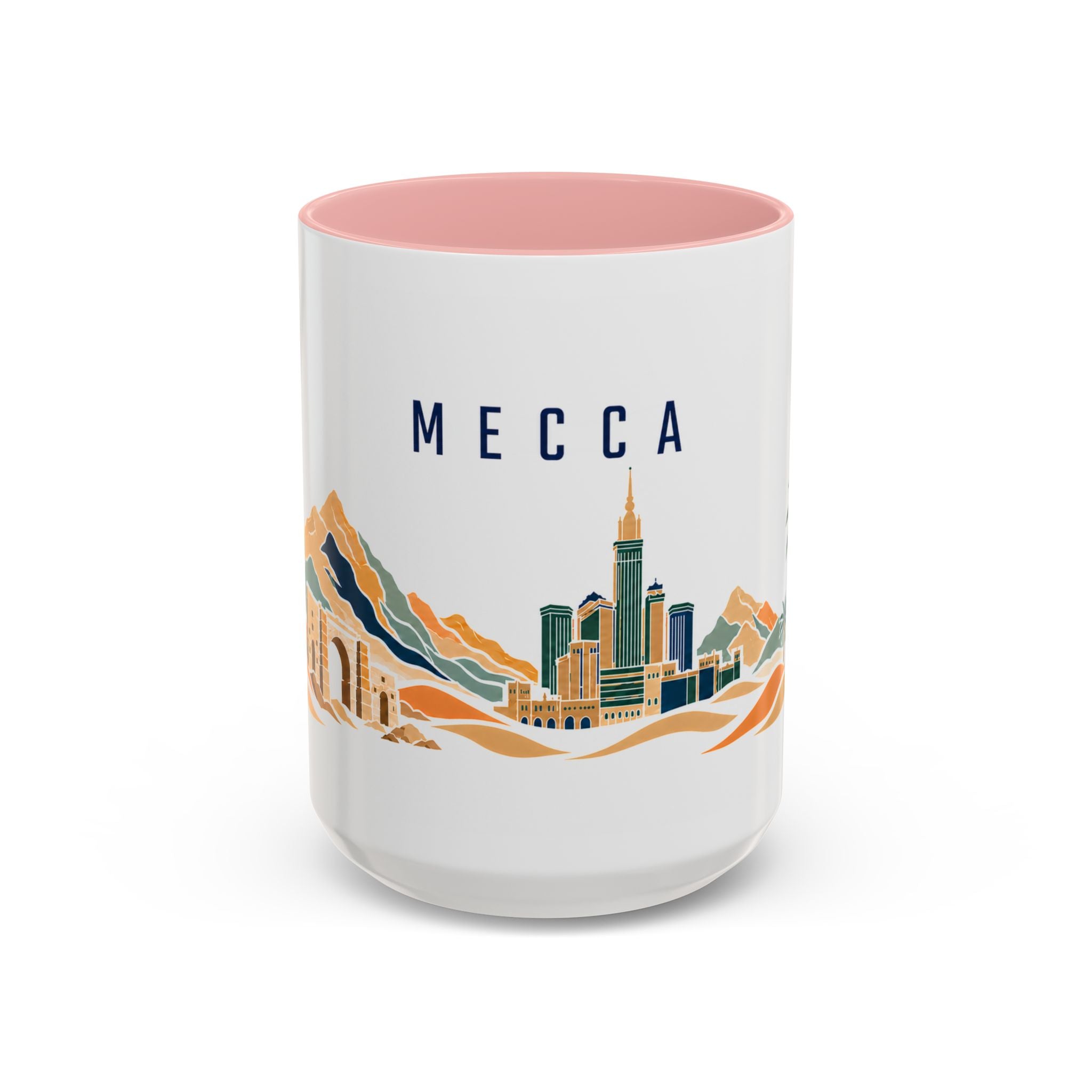 Mecca Coffee Mug | Saudi Arabia Travel Souvenir | Porcelain Decal City Gift | 11oz 15oz Accent Mug