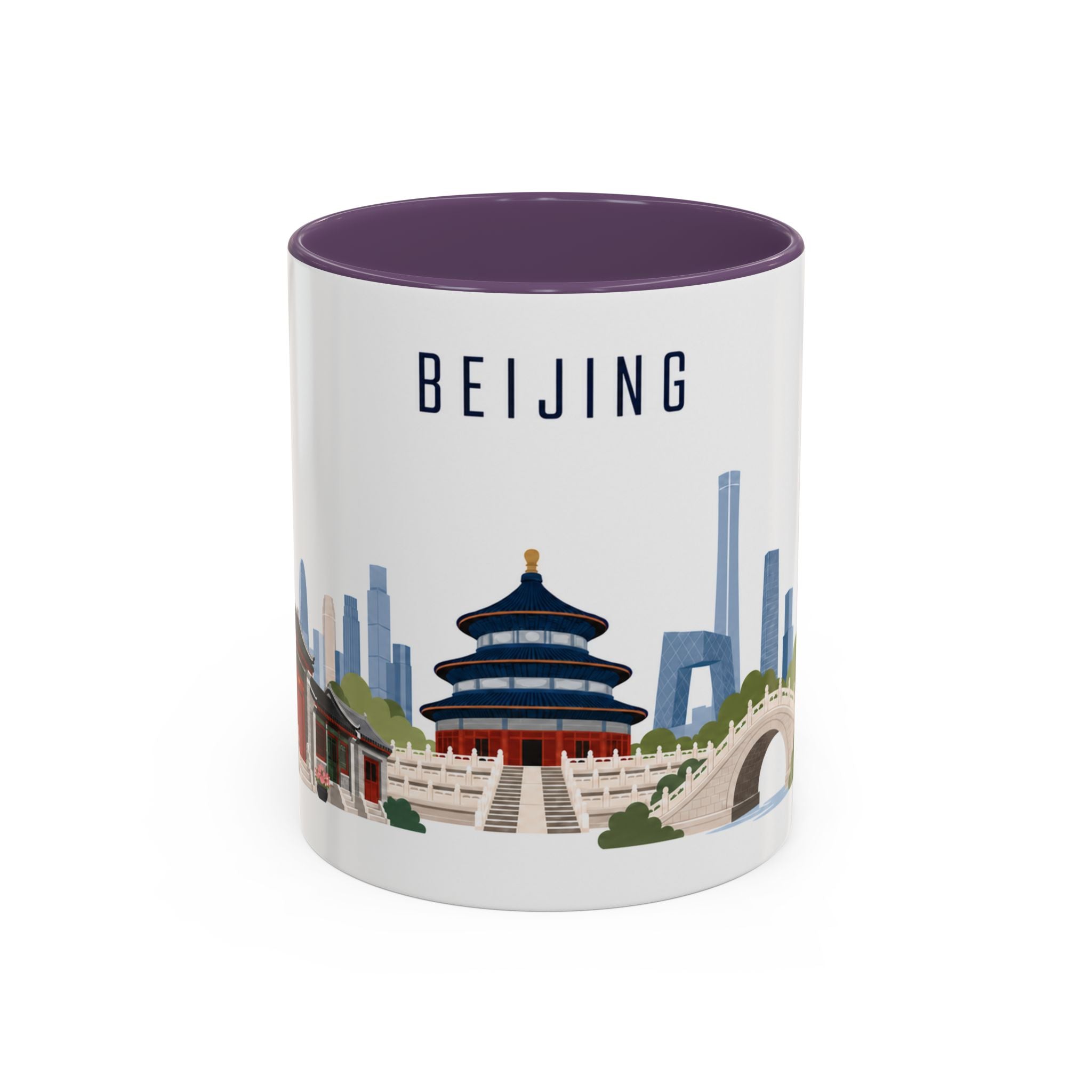 Beijing Coffee Mug | China Travel Souvenir | Porcelain Decal City Gift | 11oz 15oz Accent Mug