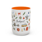 Budapest Christmas Mug | Watercolor City Souvenir | Ceramic Coffee Cup (11oz 15oz)