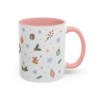 Christmas Ornament Mug | Snowflake Watercolor Holiday Gift | Accent Cup 11oz 15oz