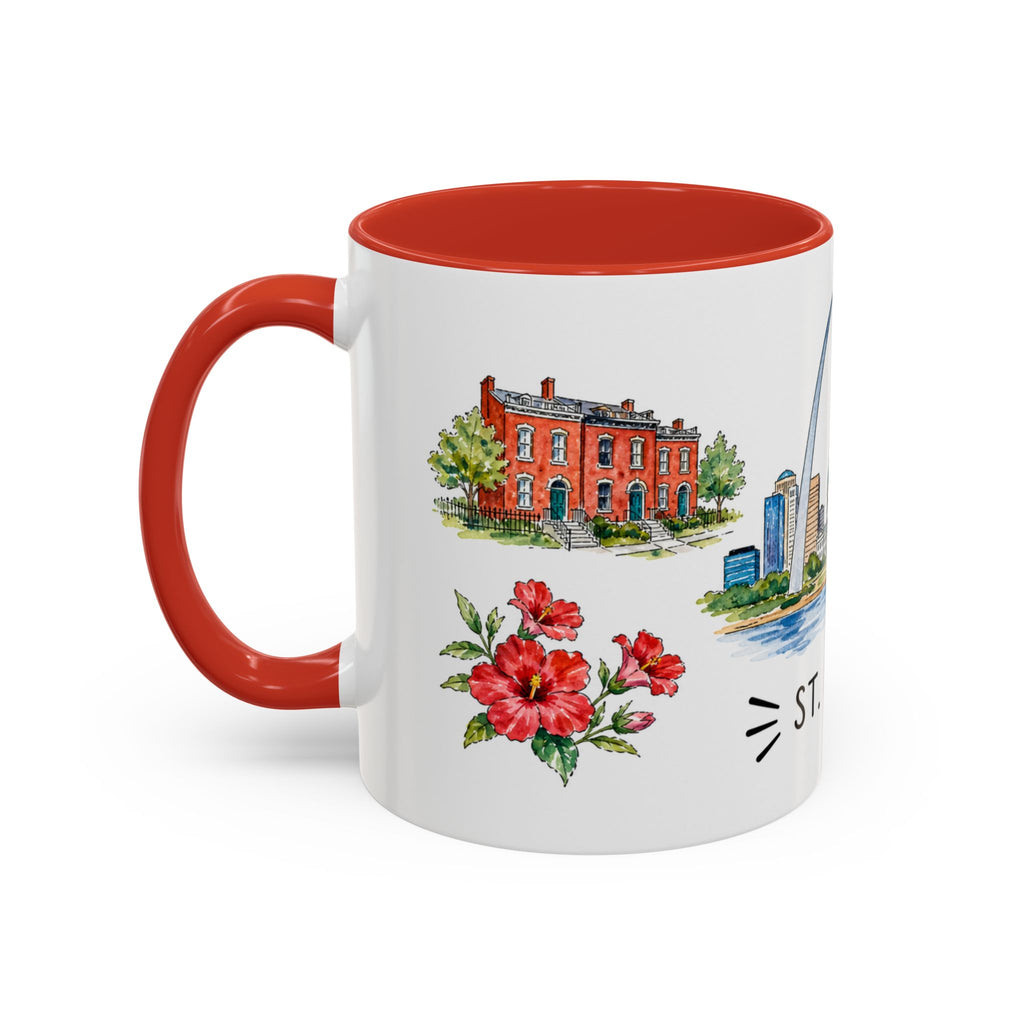 St. Louis Illustrated Travel Mug | City Souvenir Accent Coffee Mug | 11oz 15oz Ceramic Cup
