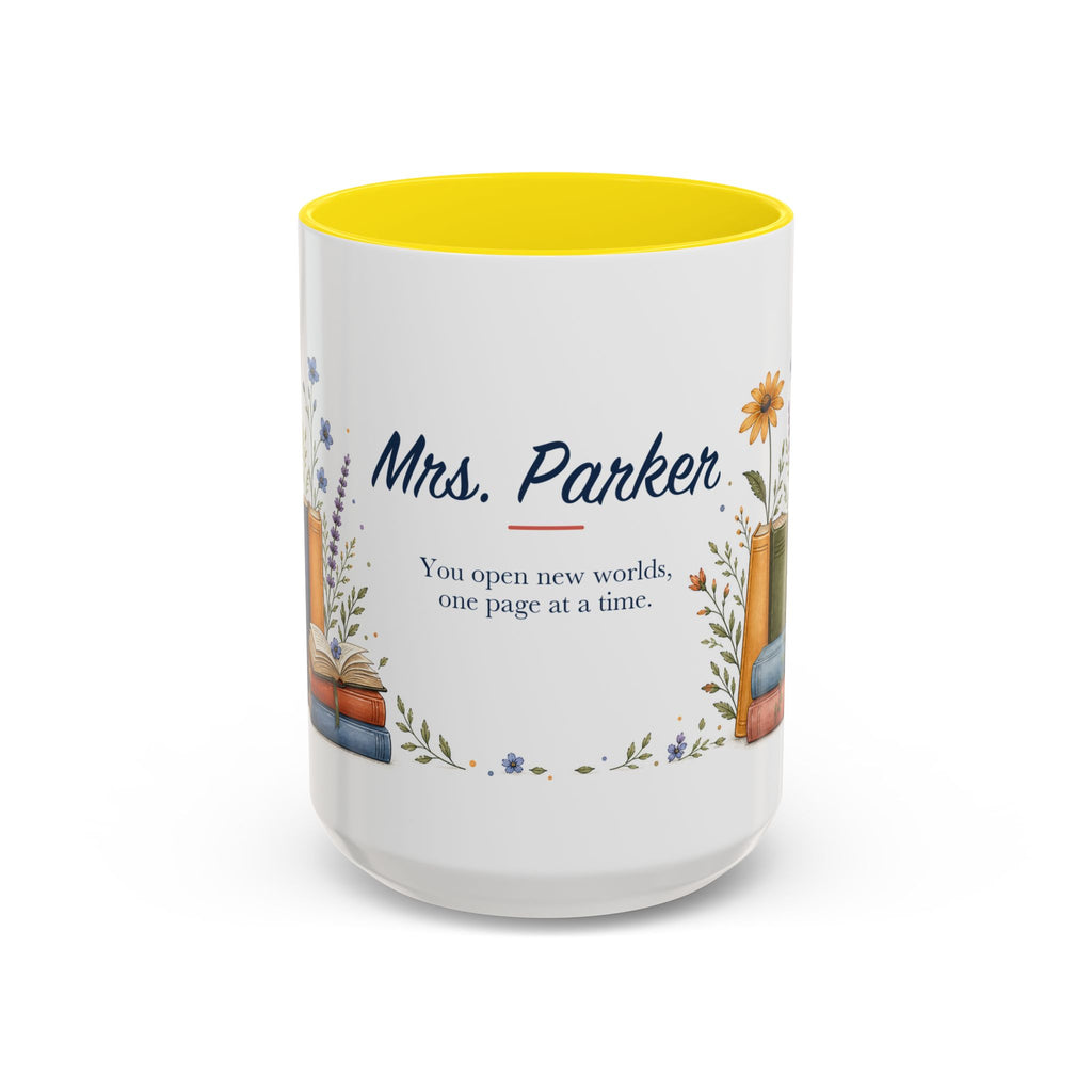 Personalized Reading Teacher Mug | Custom Name Book Lover Coffee Cup | Teacher Appreciation Gift