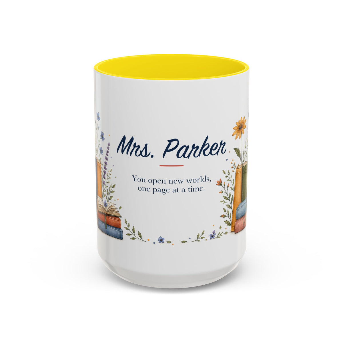 Personalized Reading Teacher Mug | Custom Name Book Lover Coffee Cup | Teacher Appreciation Gift