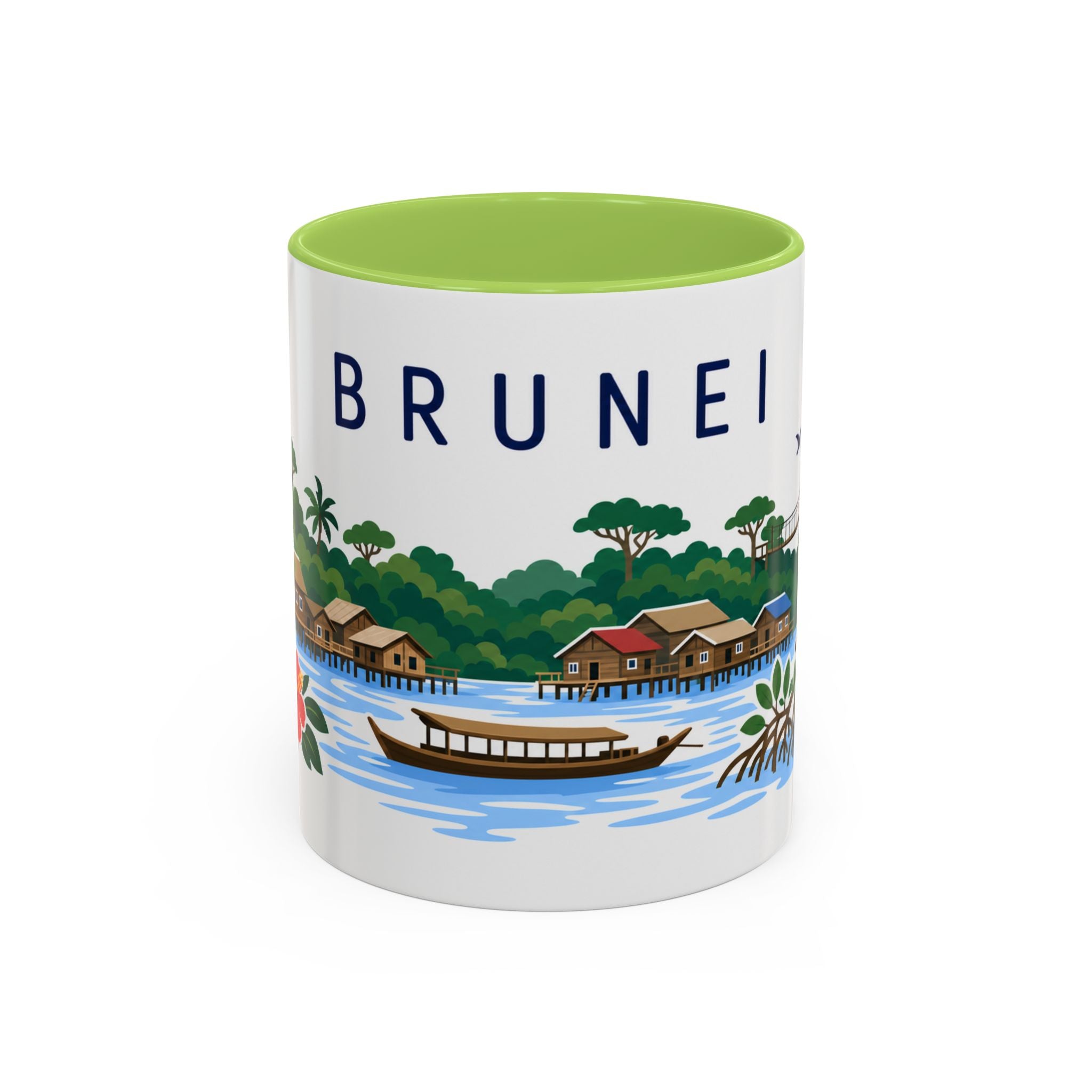 Brunei Coffee Mug | Travel Souvenir Accent Mug | Country Gift Ceramic Cup 11oz 15oz