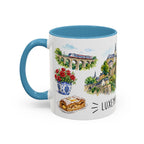 Luxembourg City Illustrated Travel Mug | City Souvenir Accent Coffee Mug | 11oz 15oz Ceramic Cup