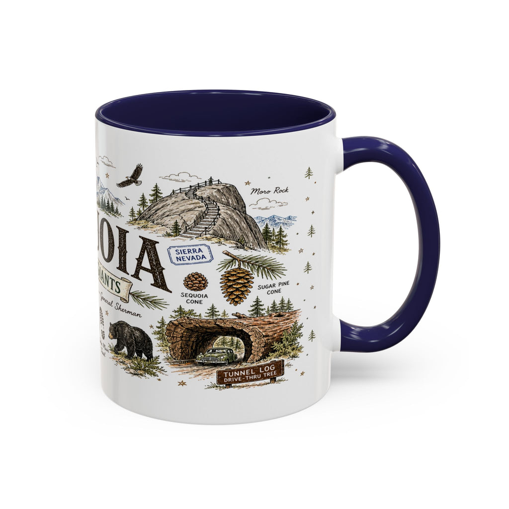 Sequoia Coffee Mug | National Park Hiking California Gift | Accent Color Ceramic 11oz 15oz