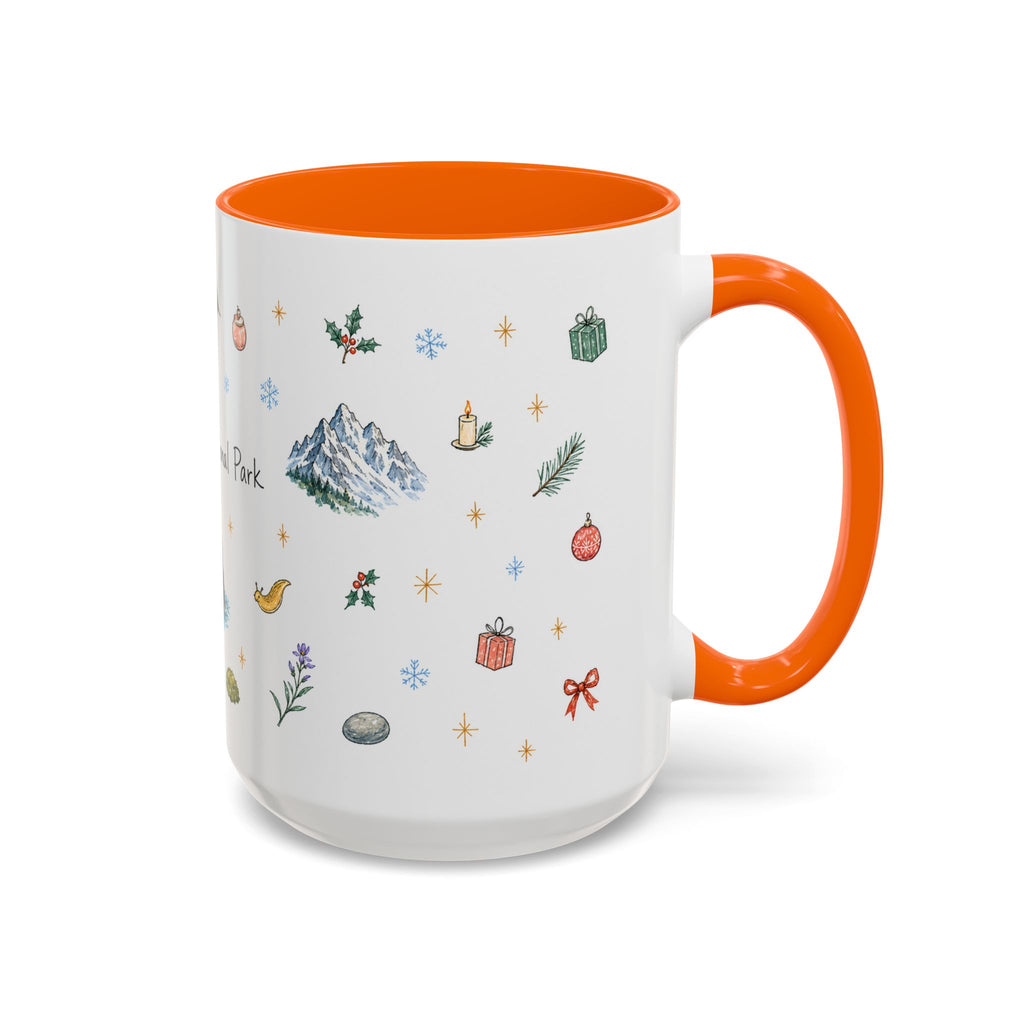 Olympic National Park Christmas Mug | Watercolor Travel Souvenir | Holiday Gift | Accent Ceramic Coffee Cup 11oz 15oz