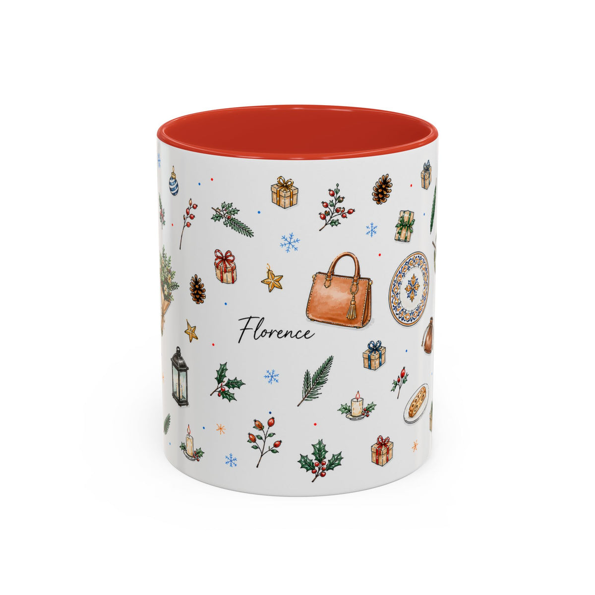 Florence Christmas Mug | Watercolor City Souvenir | Ceramic Coffee Cup (11oz 15oz)