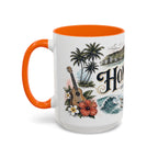 Honolulu Coffee Mug | United States Travel Souvenir | Vintage Illustrated City Gift | 11 oz 15 oz Accent Mug
