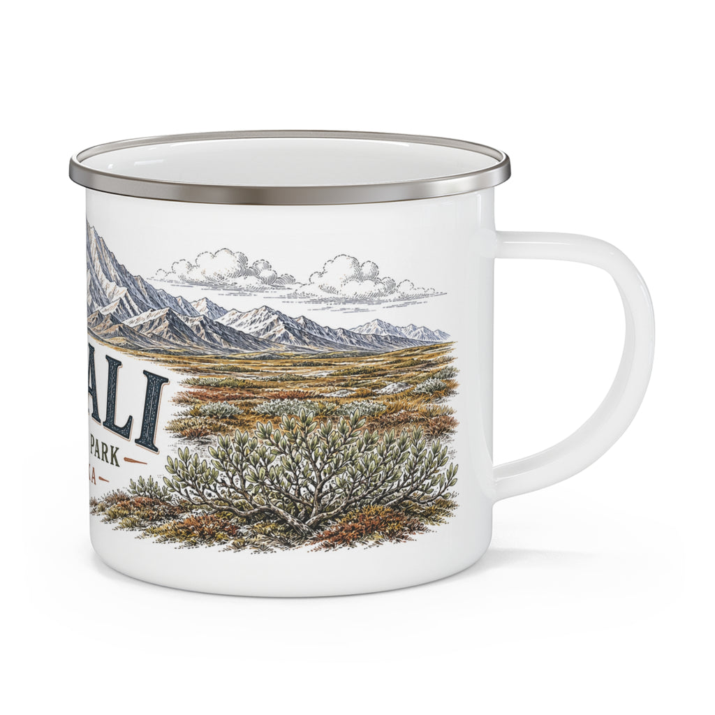 Denali National Park Vintage Enamel Camping Mug | 12oz National Park Hiking Gift