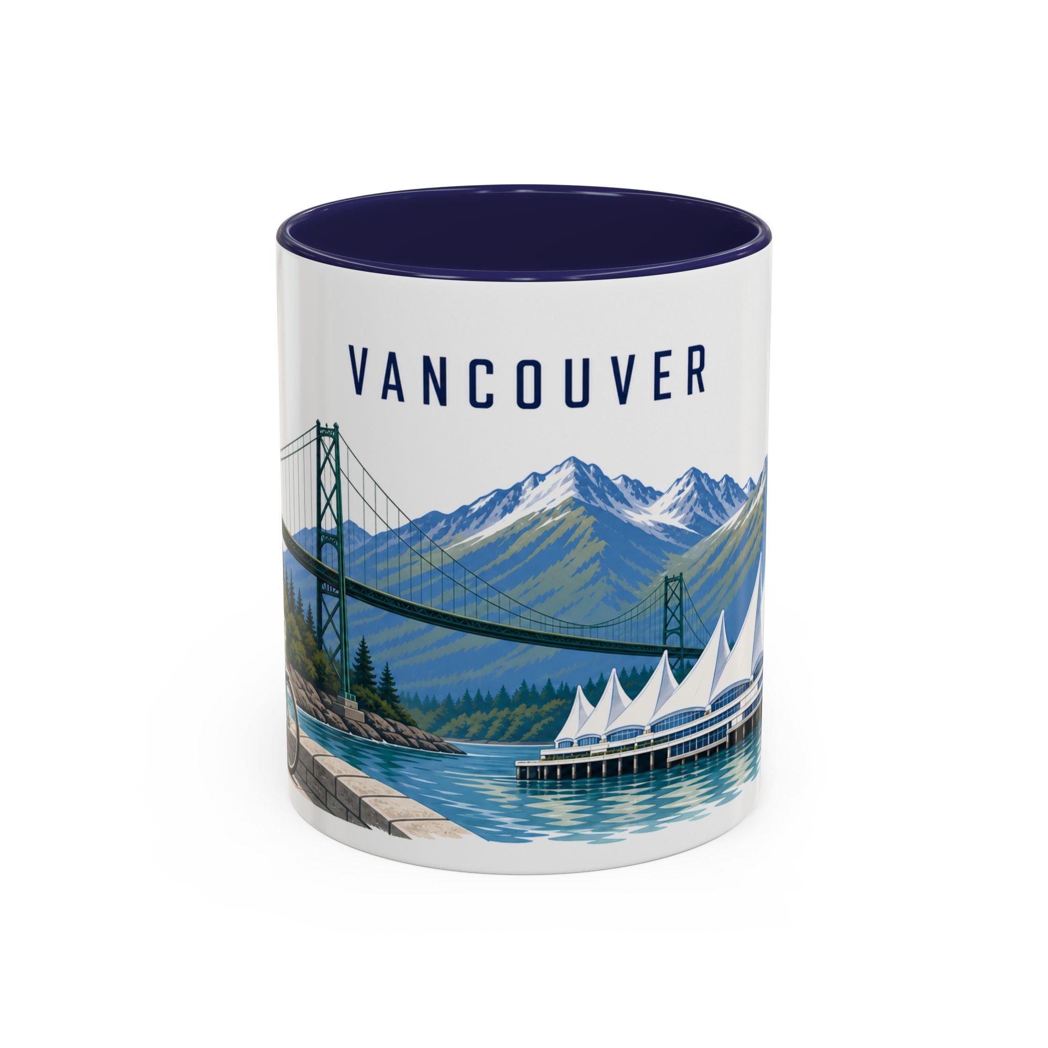 Vancouver Coffee Mug | Canada Travel Souvenir | Porcelain Decal City Gift | 11oz 15oz Accent Mug