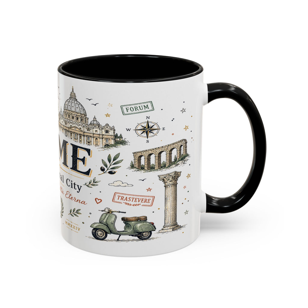 Rome Coffee Mug | Italy Souvenir Travel Gift | Accent Color Ceramic 11oz 15oz