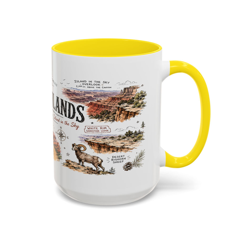 Canyonlands National Park Coffee Mug | Utah Red Rock Desert River Gift | Accent Color Ceramic 11oz 15oz