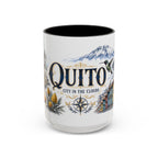 Quito Coffee Mug | Ecuador Travel Souvenir | Vintage Illustrated City Gift | 11 oz 15 oz Accent Mug