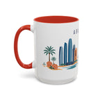 Abu Dhabi Coffee Mug | United Arab Emirates Travel Souvenir | Porcelain Decal City Gift | 11oz 15oz Accent Mug