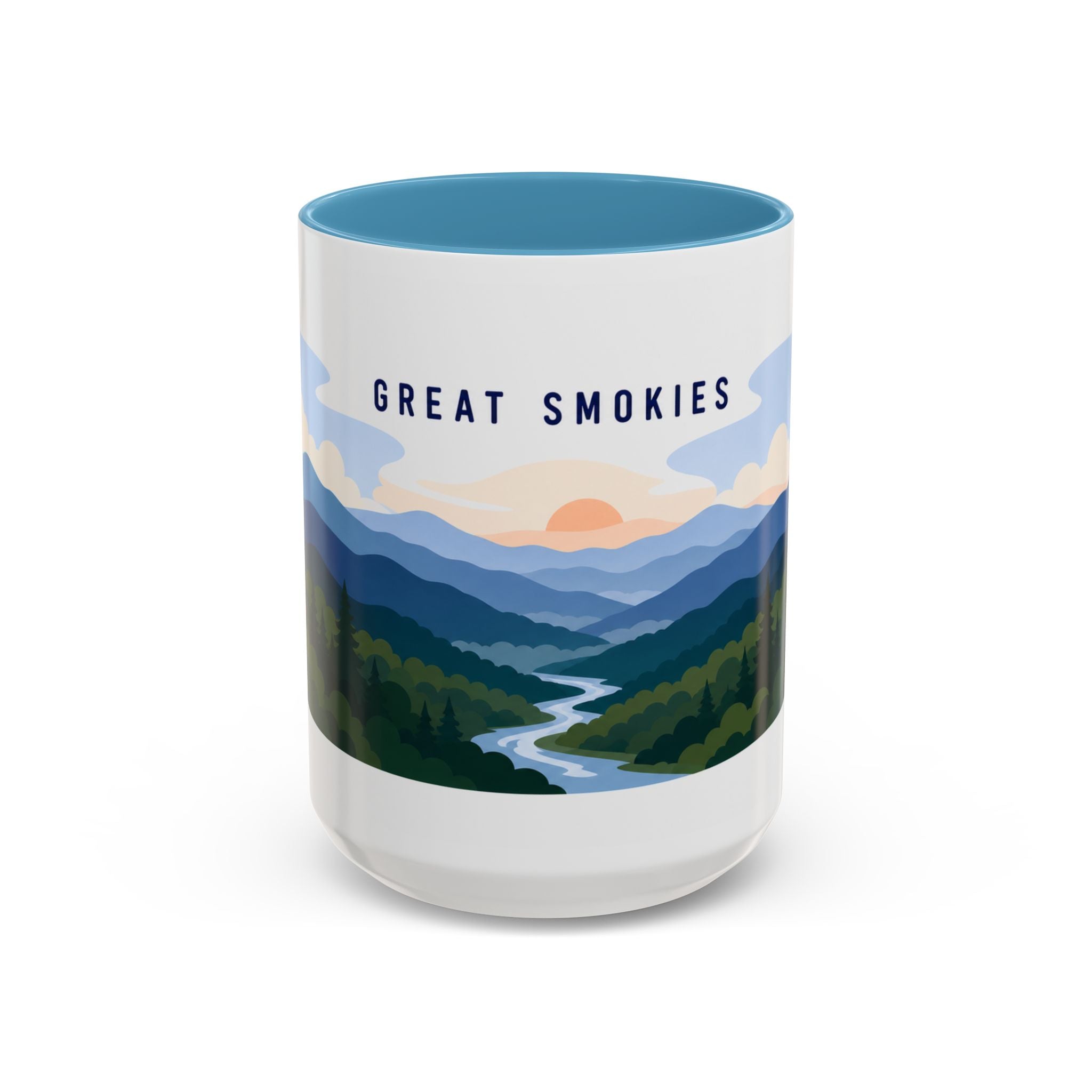 Great Smoky Mountains National Park Coffee Mug | Solid Color Block Park Souvenir | 11oz 15oz Accent Mug