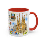 Barcelona Travel Mug | European City Souvenir Accent Coffee Mug | 11oz 15oz Ceramic Cup