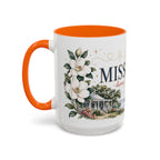 Mississippi State Map Mug | Moving Away, Homesick Gift | Botanical Accent Coffee Cup