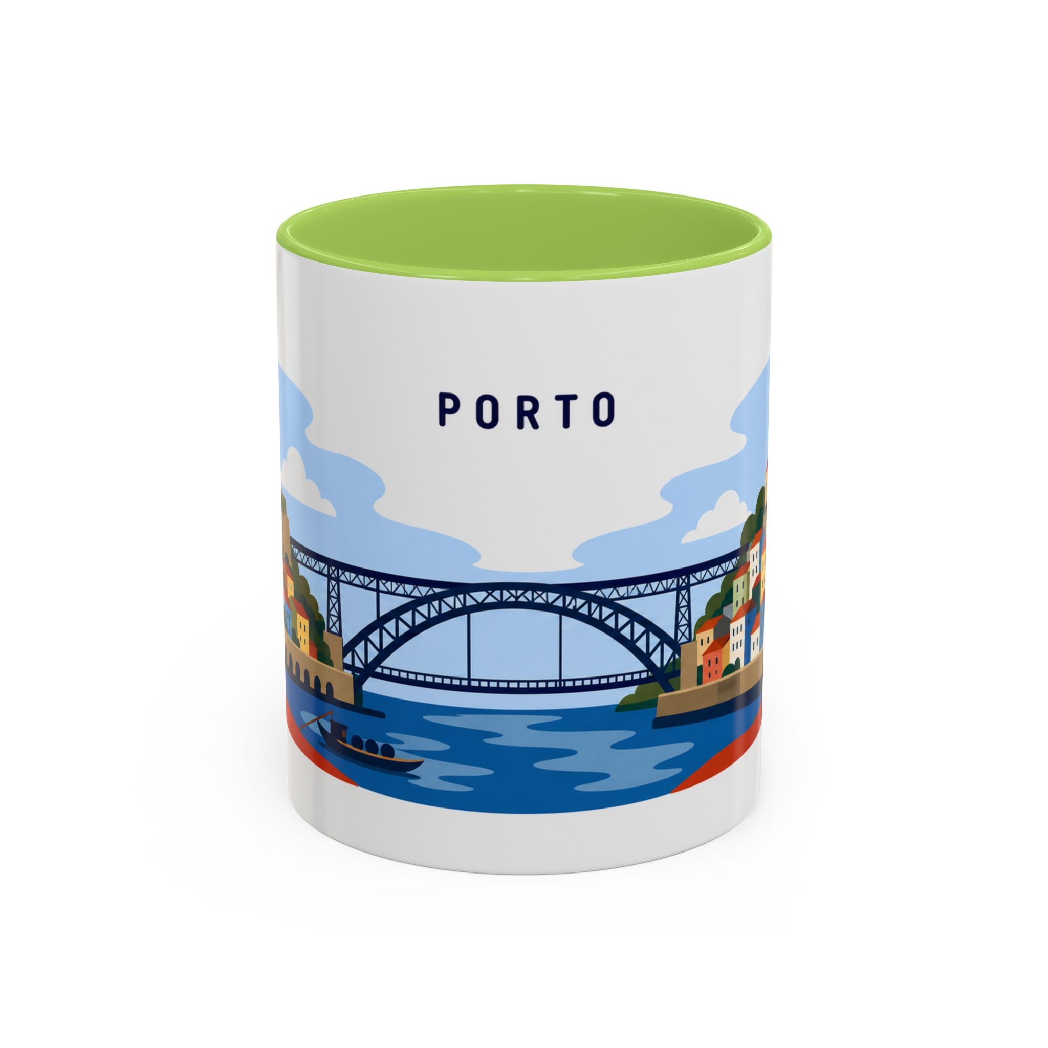 Porto Coffee Mug | Travel Destination Souvenir Gift | Accent Color Ceramic 11oz 15oz