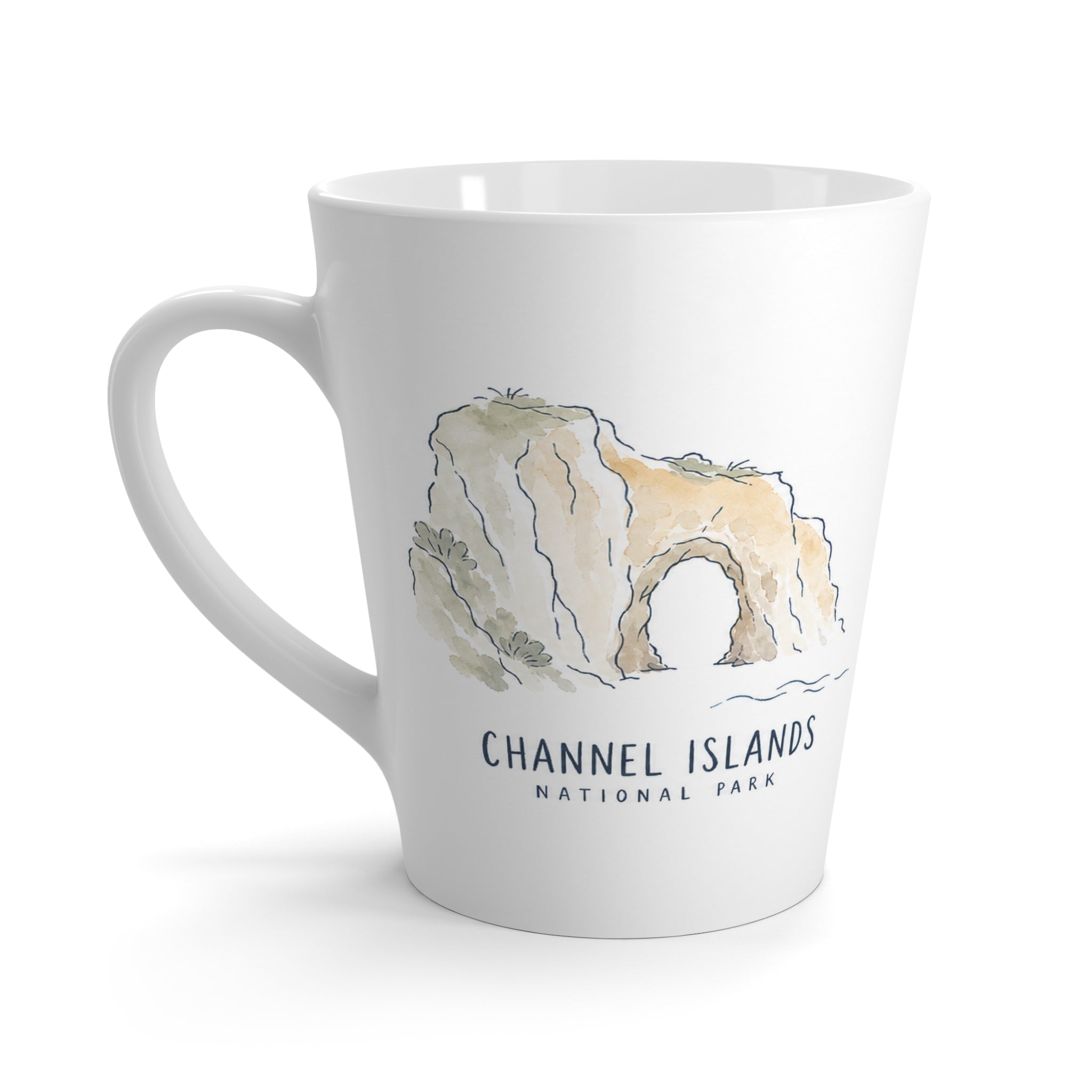 Channel Islands National Park Latte Mug | Pastel Watercolor Nature Coffee Cup | 12 oz Travel Souvenir Gift