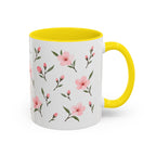 Delaware Peach Blossom Mug, State Flower Floral Coffee Cup, 11oz Botanical Gift