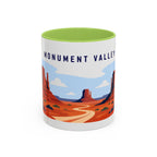 Monument Valley Coffee Mug | Travel Destination Souvenir Gift | Accent Color Ceramic 11oz 15oz