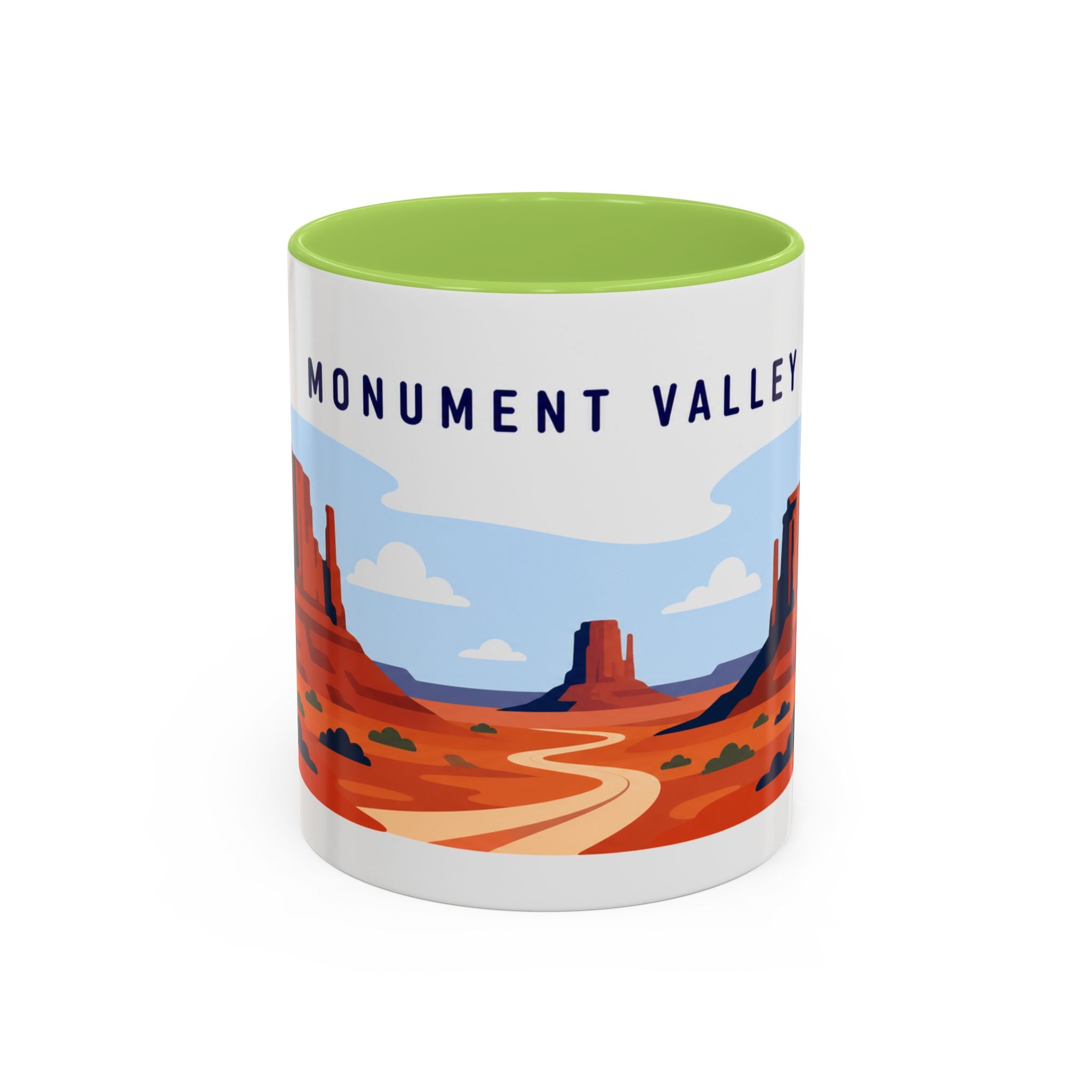 Monument Valley Coffee Mug | Travel Destination Souvenir Gift | Accent Color Ceramic 11oz 15oz