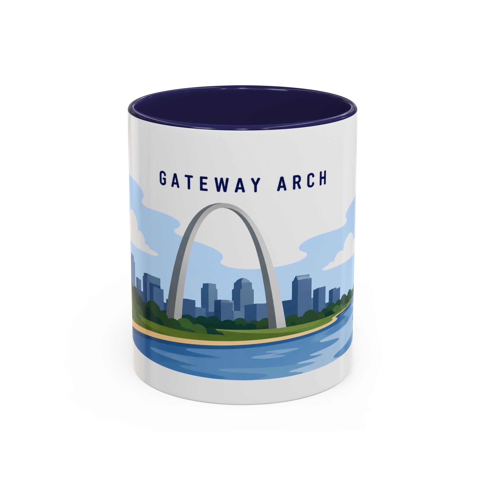 Gateway Arch National Park Coffee Mug | Solid Color Block Park Souvenir | 11oz 15oz Accent Mug