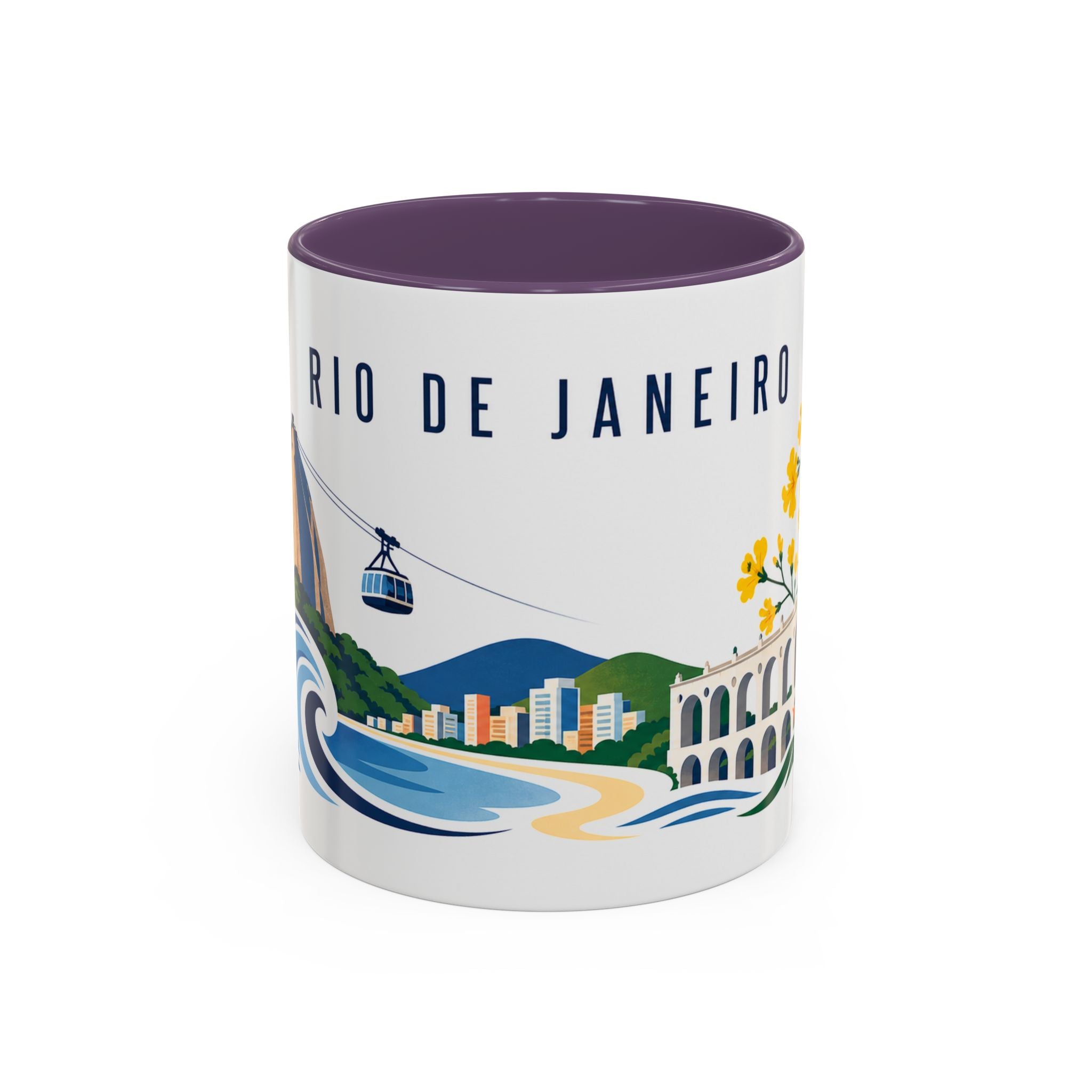 Rio De Janeiro Coffee Mug | Brazil Travel Souvenir | Porcelain Decal City Gift | 11oz 15oz Accent Mug