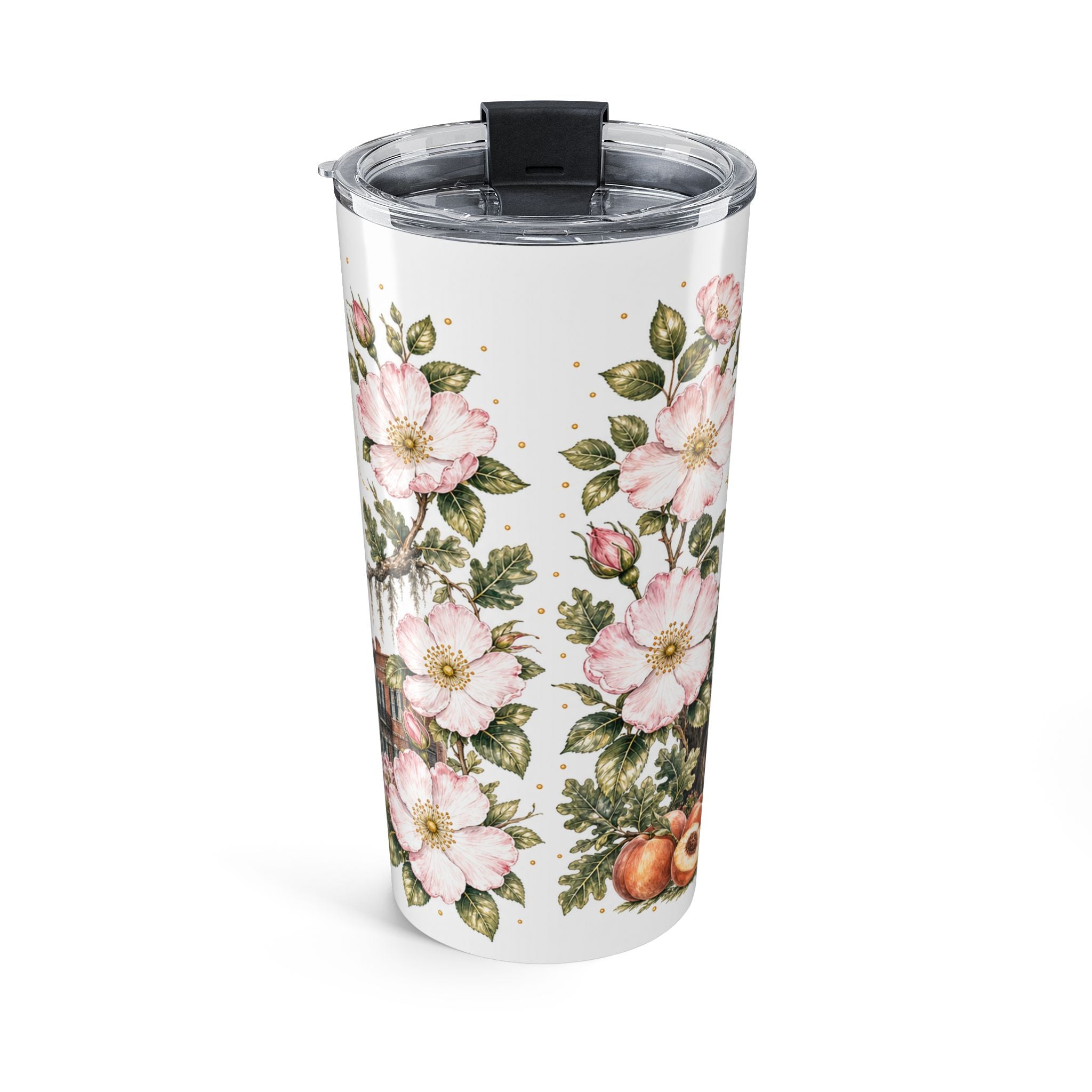 Georgia State Flower 20oz Tumbler | Cherokee Rose Botanical State Flower Gift | Insulated Stainless Steel Travel Cup