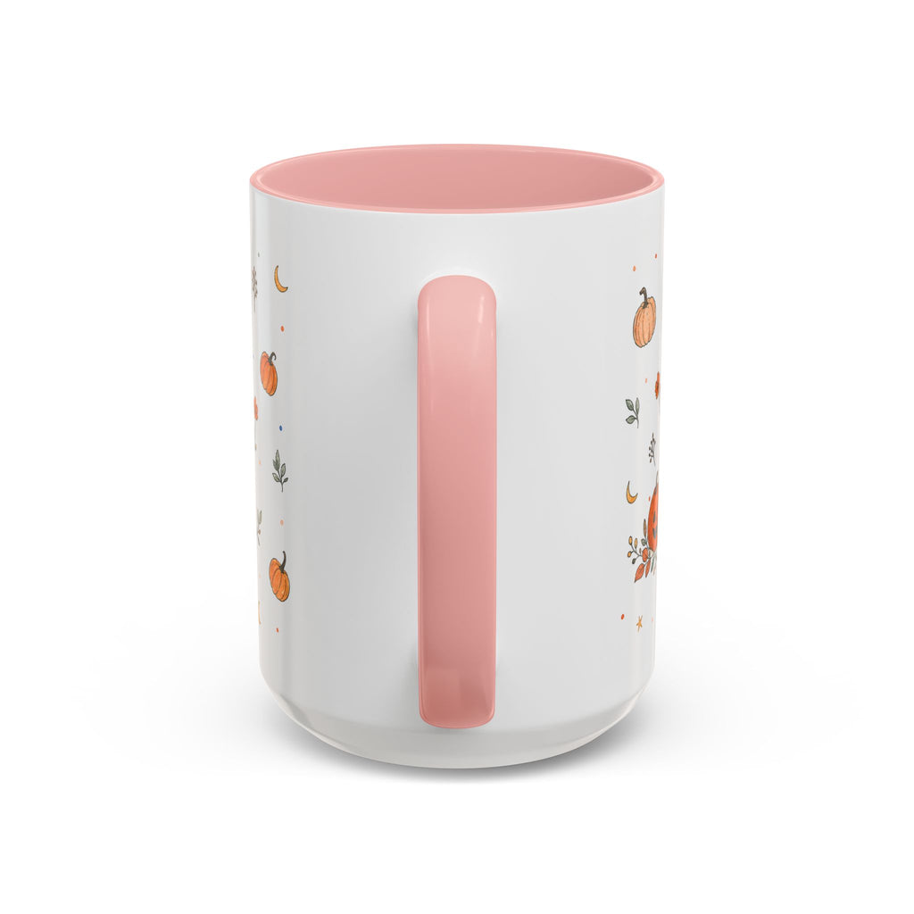 Friendly Ghost Halloween Mug | Pumpkin Flower Watercolor Gift | Accent Cup 11oz 15oz