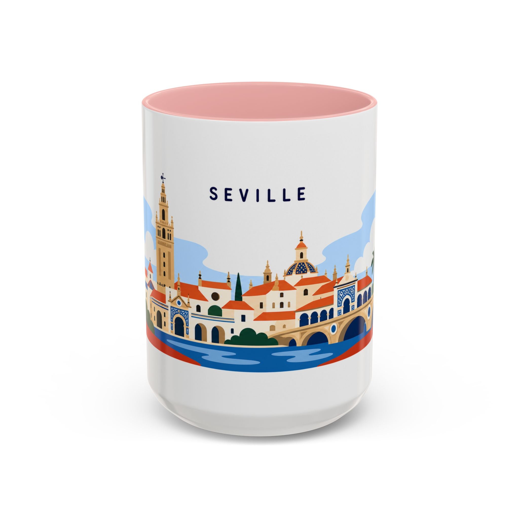 Seville Coffee Mug | Travel Destination Souvenir Gift | Accent Color Ceramic 11oz 15oz