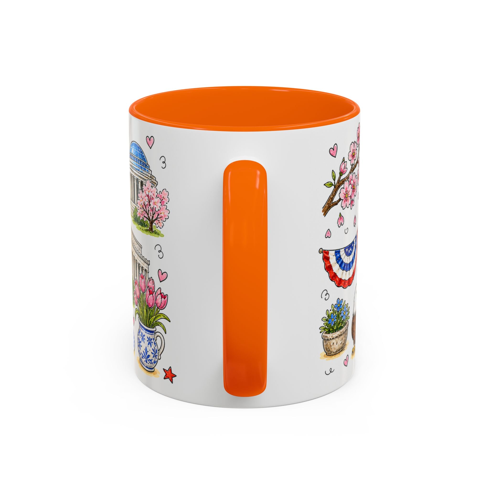 Washington DC Illustrated Travel Mug | City Souvenir Accent Coffee Mug | 11oz 15oz Ceramic Cup